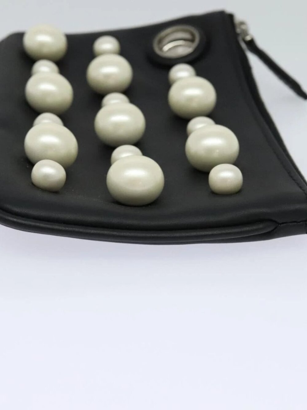 FENDI Triplet Clutch Bag Leather Black Auth 110887V - Picture 7 of 16